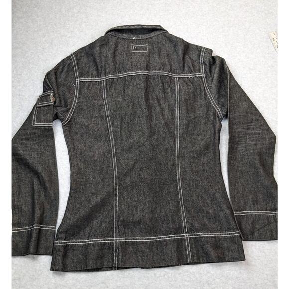 Karl Kani VINTAGE Womens MED Black Denim Cotton Jacket Hip Hop Street Wear USA - Picture 3 of 15